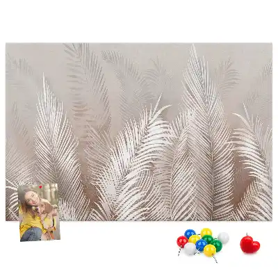 Tropical leaves cork memo board