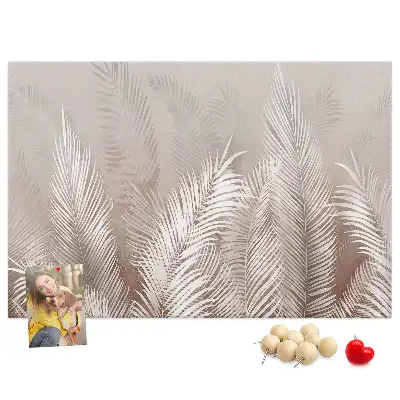 Tropical leaves cork memo board