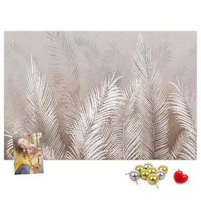 Tropical leaves cork memo board