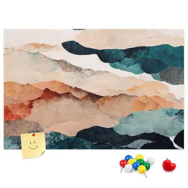Landscape Abstract Printed Cork Memo Board