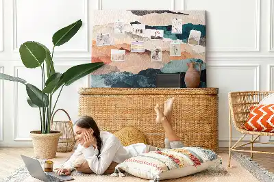 Landscape Abstract Printed Cork Memo Board