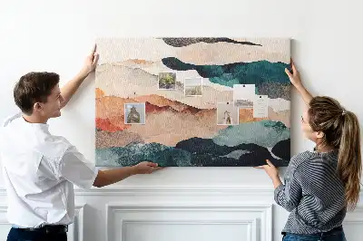 Landscape Abstract Printed Cork Memo Board