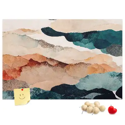 Landscape Abstract Printed Cork Memo Board