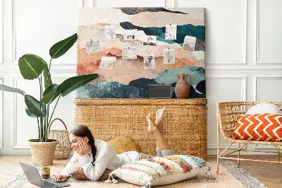 Landscape Abstract Printed Cork Memo Board