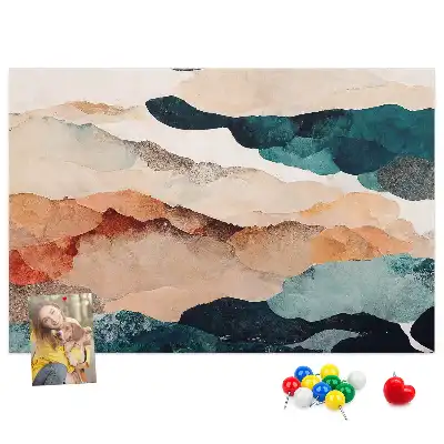 Landscape Abstract Printed Cork Memo Board