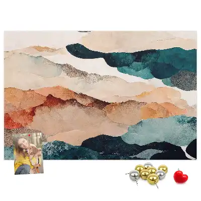 Landscape Abstract Printed Cork Memo Board