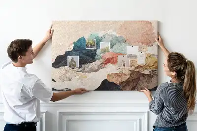 Landscape abstraction cork memo board