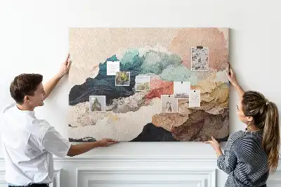 Landscape abstraction cork memo board