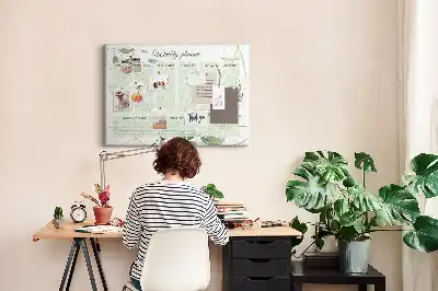 Leafy weekly planner cork memo board