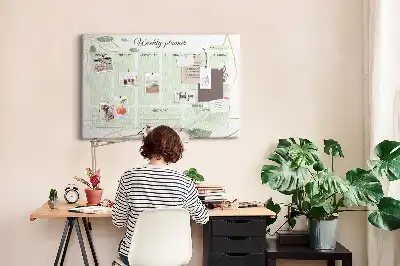 Leafy weekly planner cork memo board