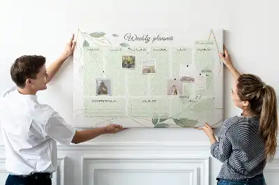 Leafy weekly planner cork memo board