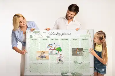 Cork memo board Leafy weekly planner