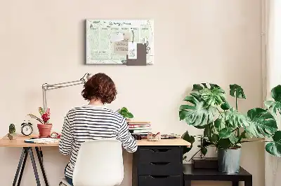 Leafy weekly planner cork memo board