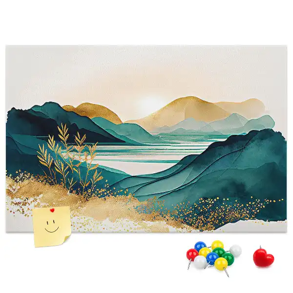 Mountain Landscape Printed Cork Board