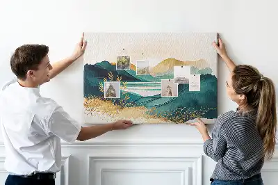 Mountain Landscape Printed Cork Board