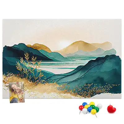 Mountain Landscape Printed Cork Board