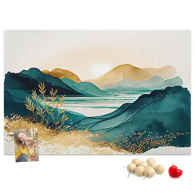 Mountain Landscape Printed Cork Board