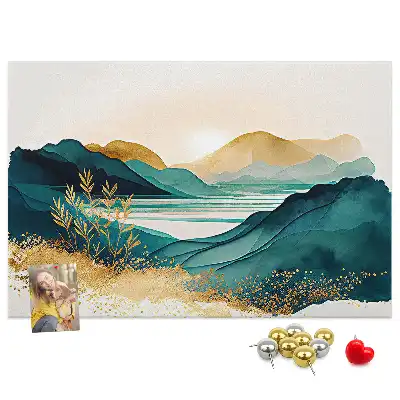 Mountain Landscape Printed Cork Board
