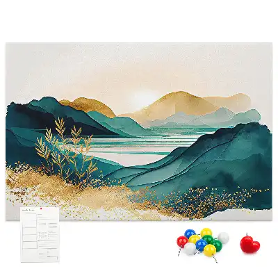 Mountain Landscape Printed Cork Board
