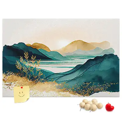 Mountain Landscape Printed Cork Board
