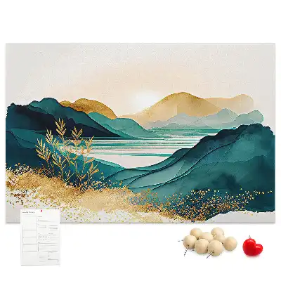Mountain Landscape Printed Cork Board