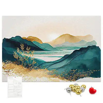 Mountain Landscape Printed Cork Board
