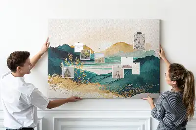 Mountain Landscape Printed Cork Board