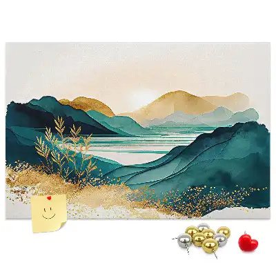 Mountain Landscape Printed Cork Board