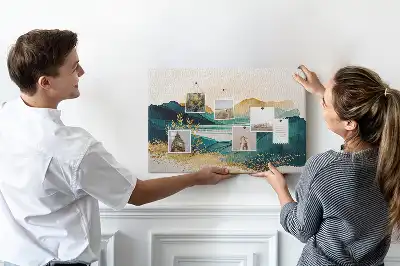 Mountain Landscape Printed Cork Board