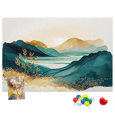 Mountain Landscape Printed Cork Board