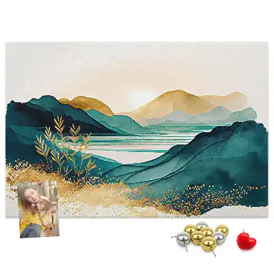 Mountain Landscape Printed Cork Board