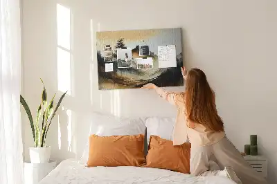 Abstract Landscape Printed Cork Memo Board
