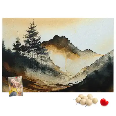 Abstract Landscape Printed Cork Memo Board