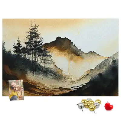 Abstract Landscape Printed Cork Memo Board