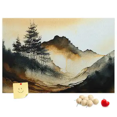 Abstract Landscape Printed Cork Memo Board