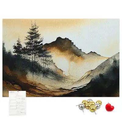 Abstract Landscape Printed Cork Memo Board