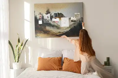 Abstract Landscape Printed Cork Memo Board