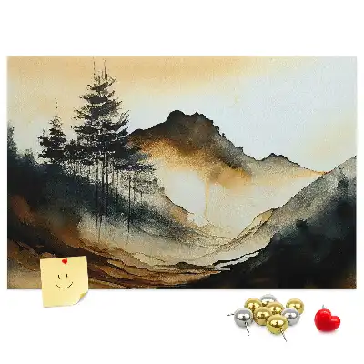 Abstract Landscape Printed Cork Memo Board
