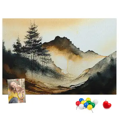 Abstract Landscape Printed Cork Memo Board