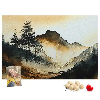 Abstract Landscape Printed Cork Memo Board