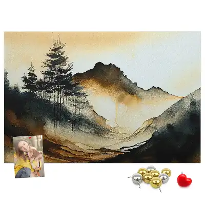 Abstract Landscape Printed Cork Memo Board