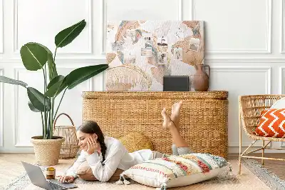 Leaf Pattern Printed Cork Memo Board