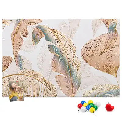 Leaf Pattern Printed Cork Memo Board