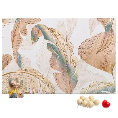 Leaf Pattern Printed Cork Memo Board