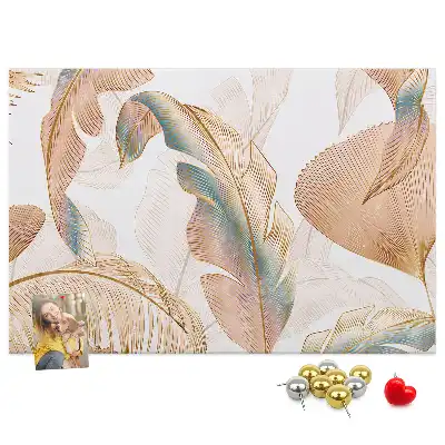 Leaf Pattern Printed Cork Memo Board