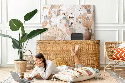 Leaf Pattern Printed Cork Memo Board