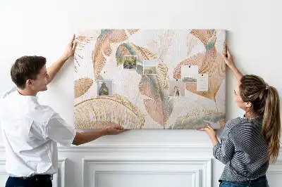 Leaf Pattern Printed Cork Memo Board