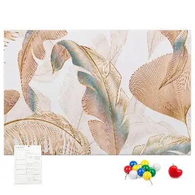Leaf Pattern Printed Cork Memo Board