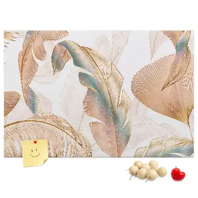 Leaf Pattern Printed Cork Memo Board