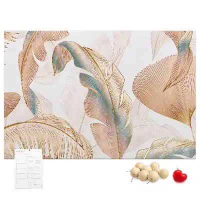 Leaf Pattern Printed Cork Memo Board